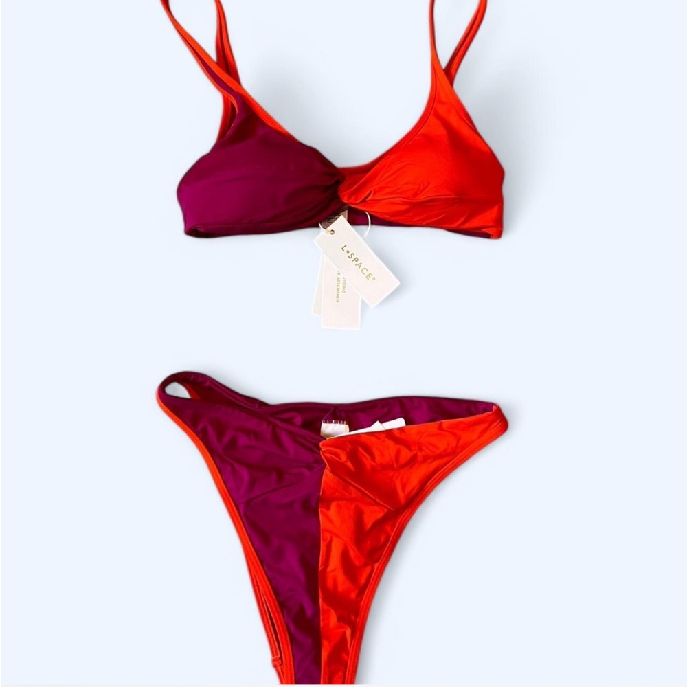 L Space Women's Red and Purple Bikini Set